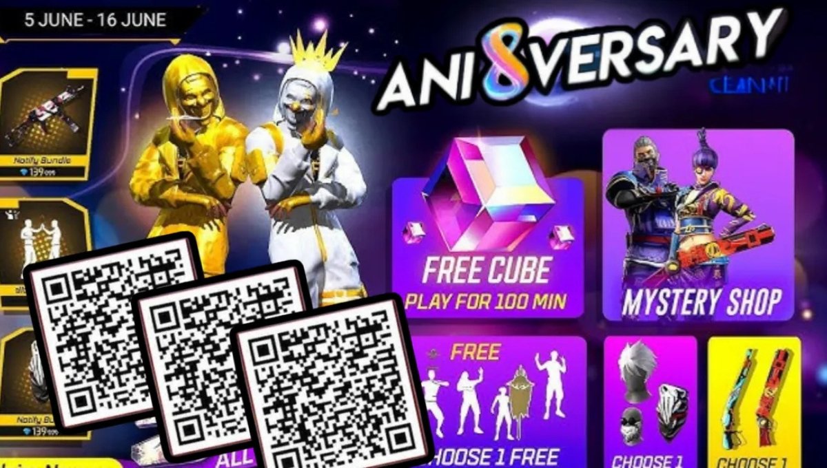 Free Fire 8वीं एनिवर्सरी QR कोड 2025, स्कैन करो और पाओ फ्री में लेजेंडरी बंडल और स्किन