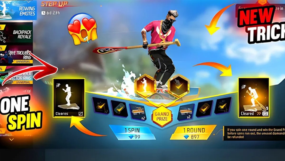 Free Fire Rowing Emotes Event: 1 Spin Trick से पाएं Aura और Rowing Emote का तोहफा