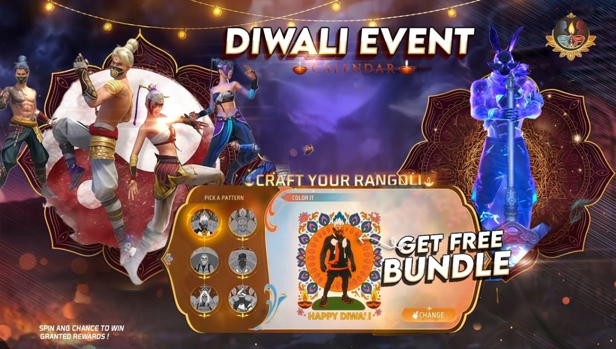Free Fire Diwali Rangoli 2025, रंग भरो, शेयर करो और जीत लो ढेरों इनाम