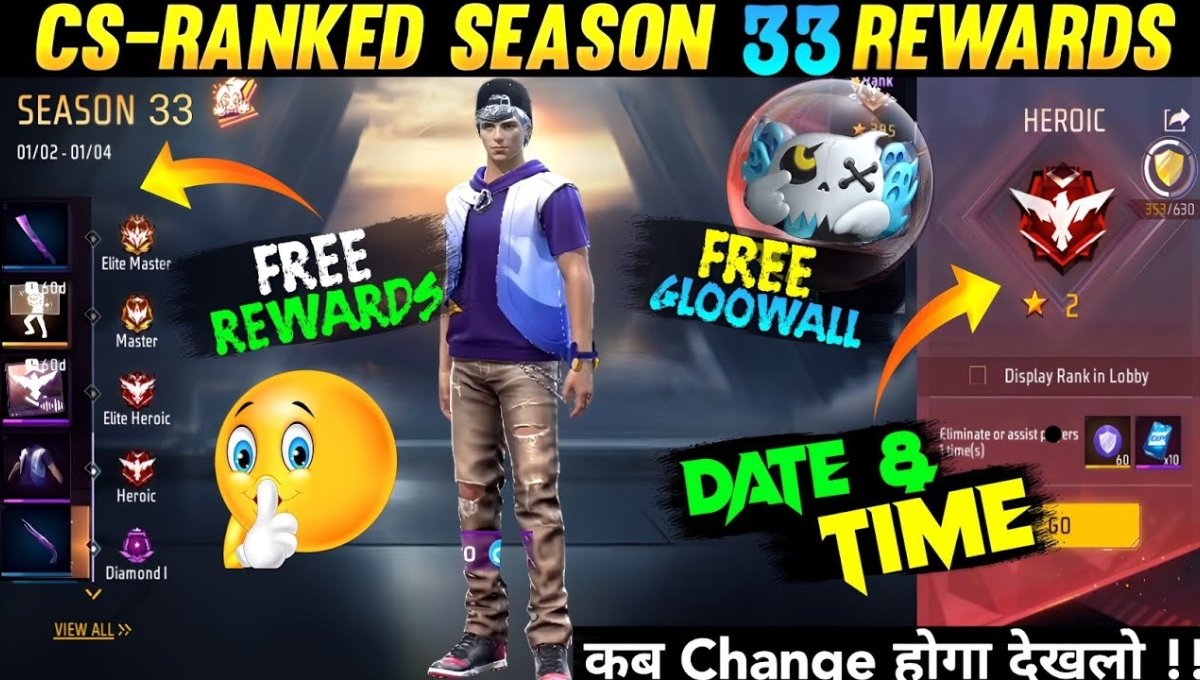 Free Fire CS Ranked S33: नया जोश, नई जंग और जबरदस्त रिवॉर्ड्स के साथ मैदान तैयार